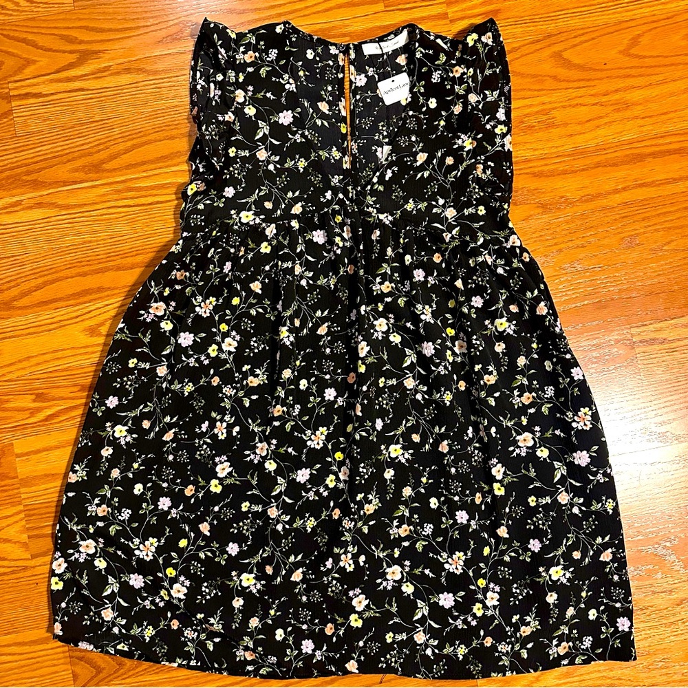 NWT Mustard Seed Floral Black Romper Dress size S
